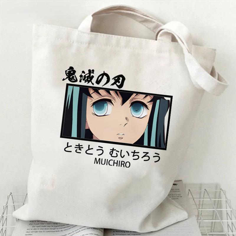 Japan cartoon comics Tokito Muichiro Demon Slayer Print Canvas Shopping Bag Large Capacity Tote Bag 7564