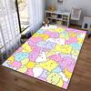 Adorable Multicolored Cartoon Cats Pattern Carpet - Pastel Animal Design Home Decor Suitable for Use As an Anti-slip for Room and Bedroom Sofas