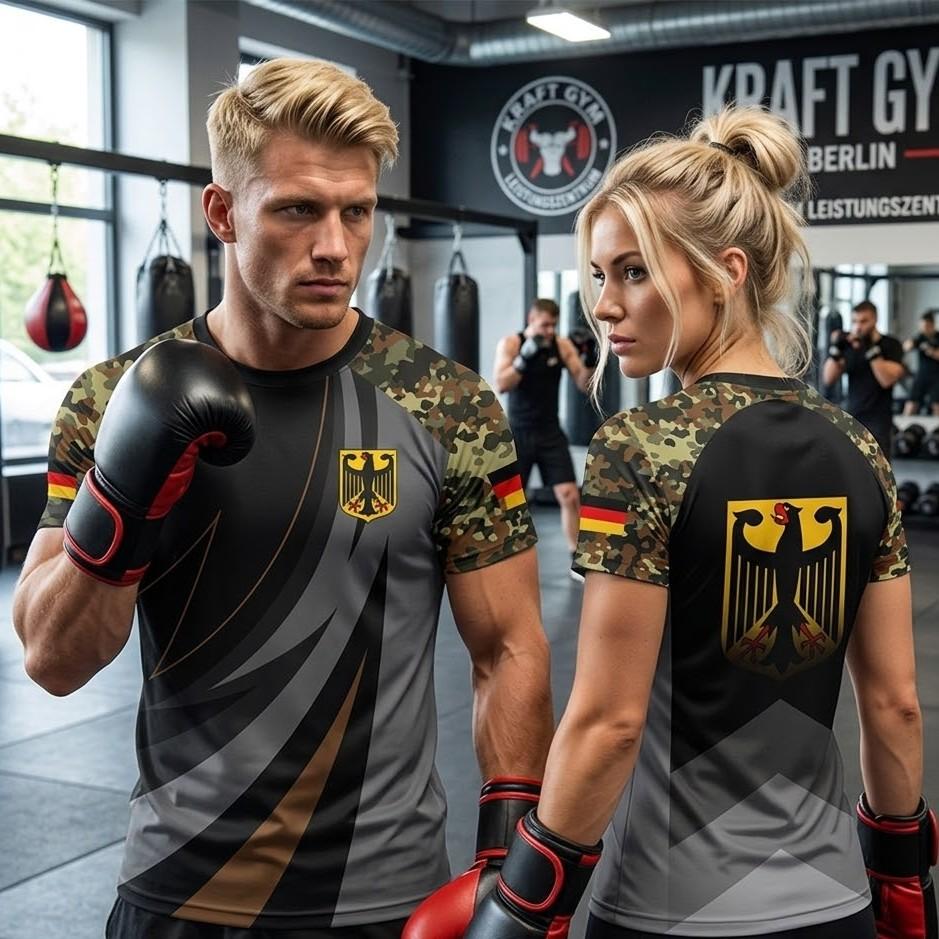 German Germany Flag National Eagle 3D Print Unisex Men Women MMA Kick Boxing Muay Thai T Shirt Quick Dry Short Sleeve Streetwear Retro Vintage Top Tee