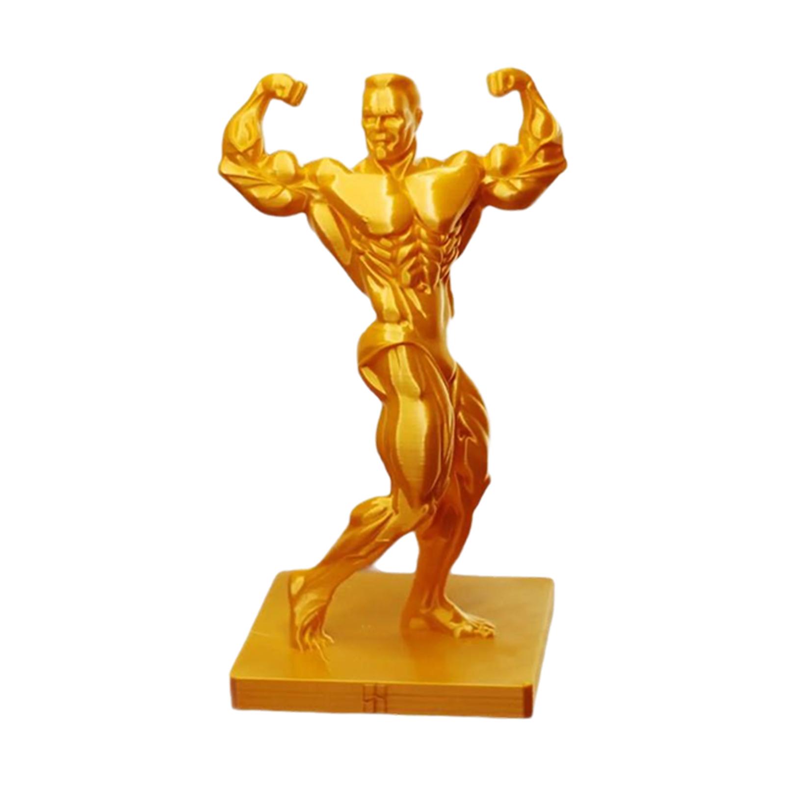 

Bodybuilder Figurine 3D Printed Desktop Ornament, Bodybuilding Competition Trophy. One Size жовтий