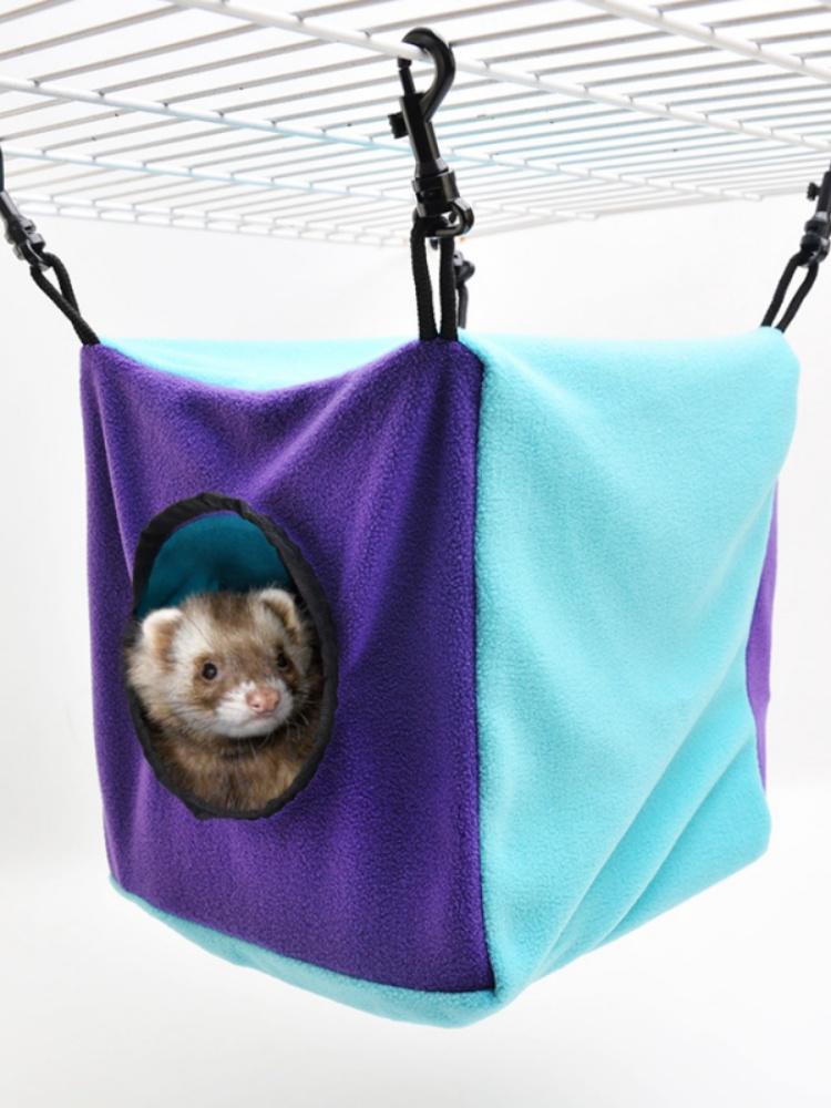 

Мешочек с медом, планер, гнездо из хлопка, белка, ветка цветка, подвесное гнездо для мыши, спальное гнездо для маленького питомца, квадратные принадлежности для животных фиолетовый