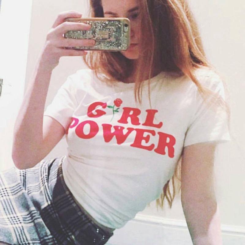 Premium Quality Casual T-shirt Featuring Girl Power Message For Confident Femmes