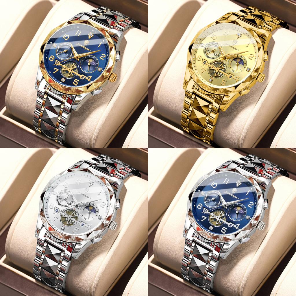 Swiss P972 Quartz Mens Watch With Luminous Dial Waterproof For Casual Wear