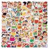 100PCS Non-repeating Cartoon Cute Crayon Shin-chan Stickers Personalized Creative Decorative Waterproof Sticker Decals Kids Toy