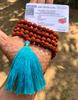 LAB CERTIFIED 108+1 Bead Indian Origin Rudraksha Mala 5 Mukhi 5 Faces, Lord Shivas Rosary Jaap Mala Yoga Prayer Healing, UNKNOTTED Turquoise