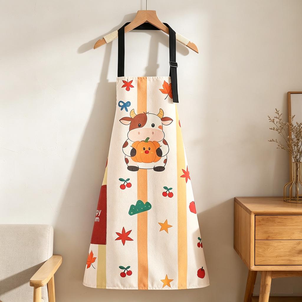 Cartoon Kitchen Apron: Stain-Proof, Wear-Resistant, Breathable, Waist Apron for Women