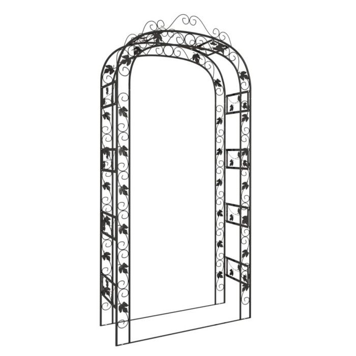 Garden Arch - Black - 116x45x240 Cm - Steel - Robust Structure - Multiple Uses