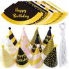 Children'S Birthday Hat Striped Gold Happy Birthday Pom-Pom Hat Baby Party Supplies Paper Hat