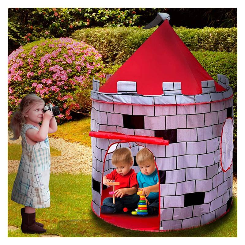 Folding Castle Knight Pops Up Tent Play Toys Kids Indoor Outdoor Gift Playhouse