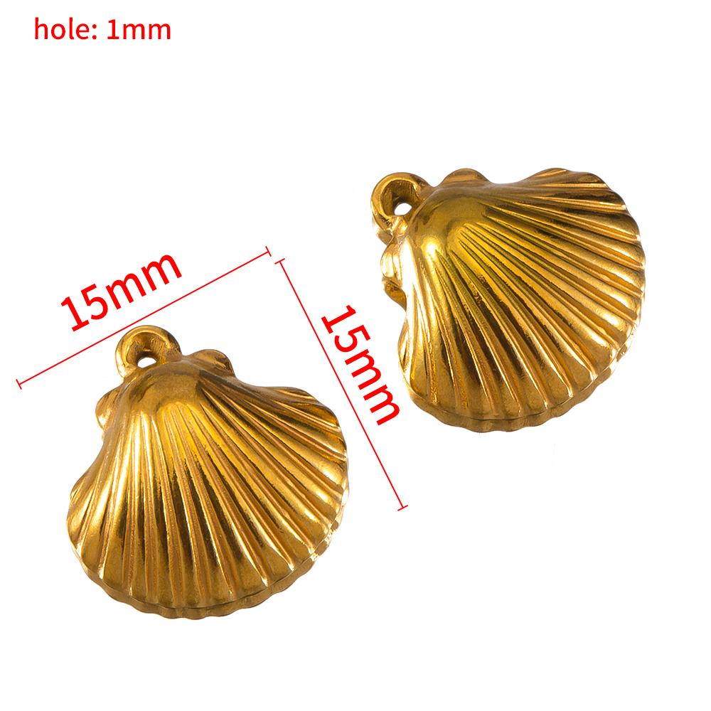 10pcs Striped Sea Shell Pendant Stainless Steel with Hole Bracelet Bohemia Earring Necklace Charm DIY Jewelry Making Wholesale