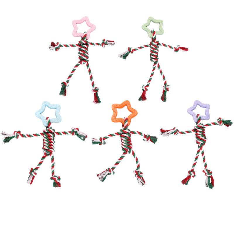 

Cotton Rope Starfish Dog Toy Bite Resistant Chew Toy For Puppy Teeth Cleaning Stuffed Interactive Pet Play Toy For Small Dogs
