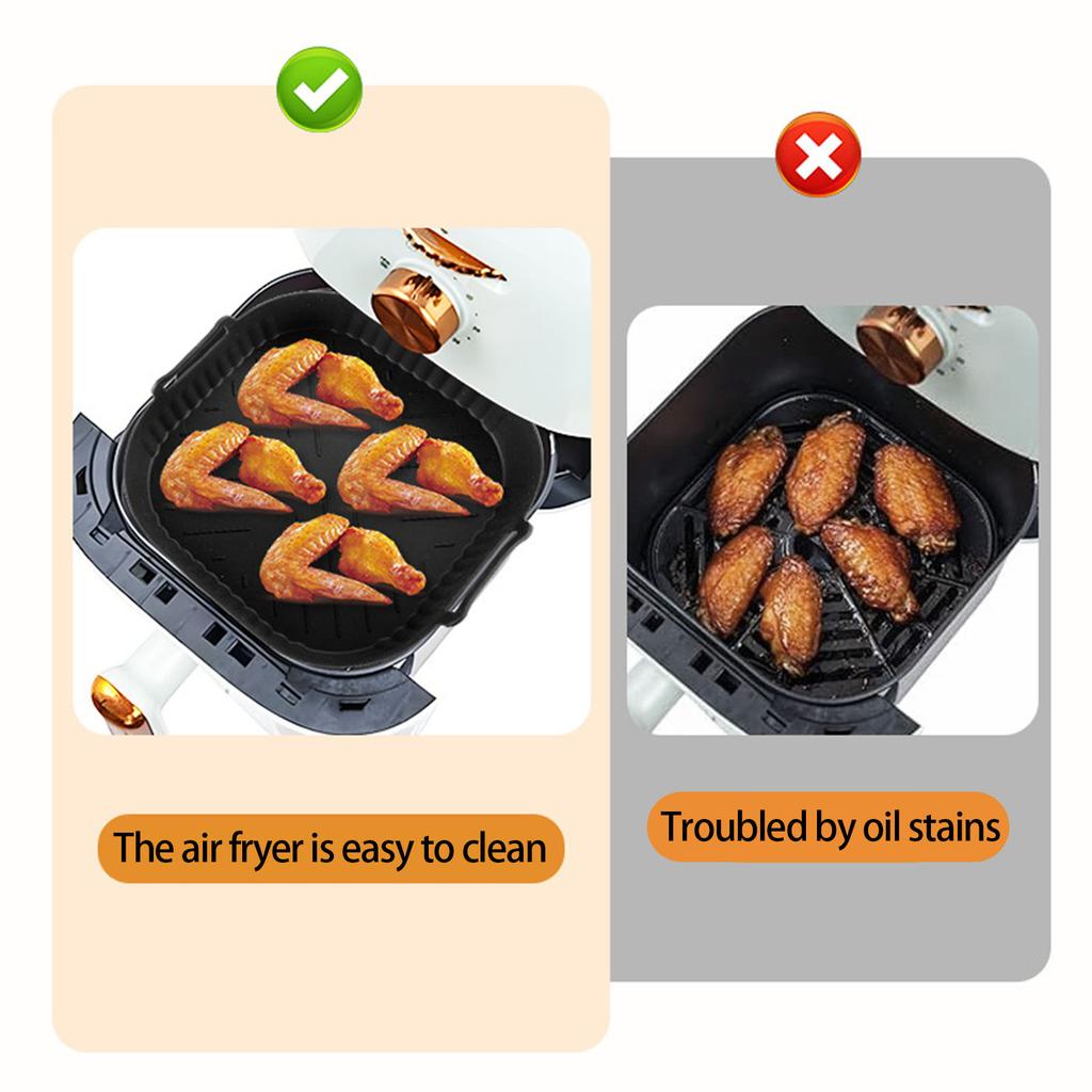 2Pcs Silicone Liners Square Air Fryer Liners Reusable Air Fryer Liners Silicone Oven Liner Baking Tray for NA229 220