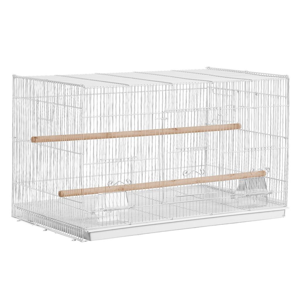 Bird Flight Cage 18 in Small Metal Parakeet Cage for Cockatiels White