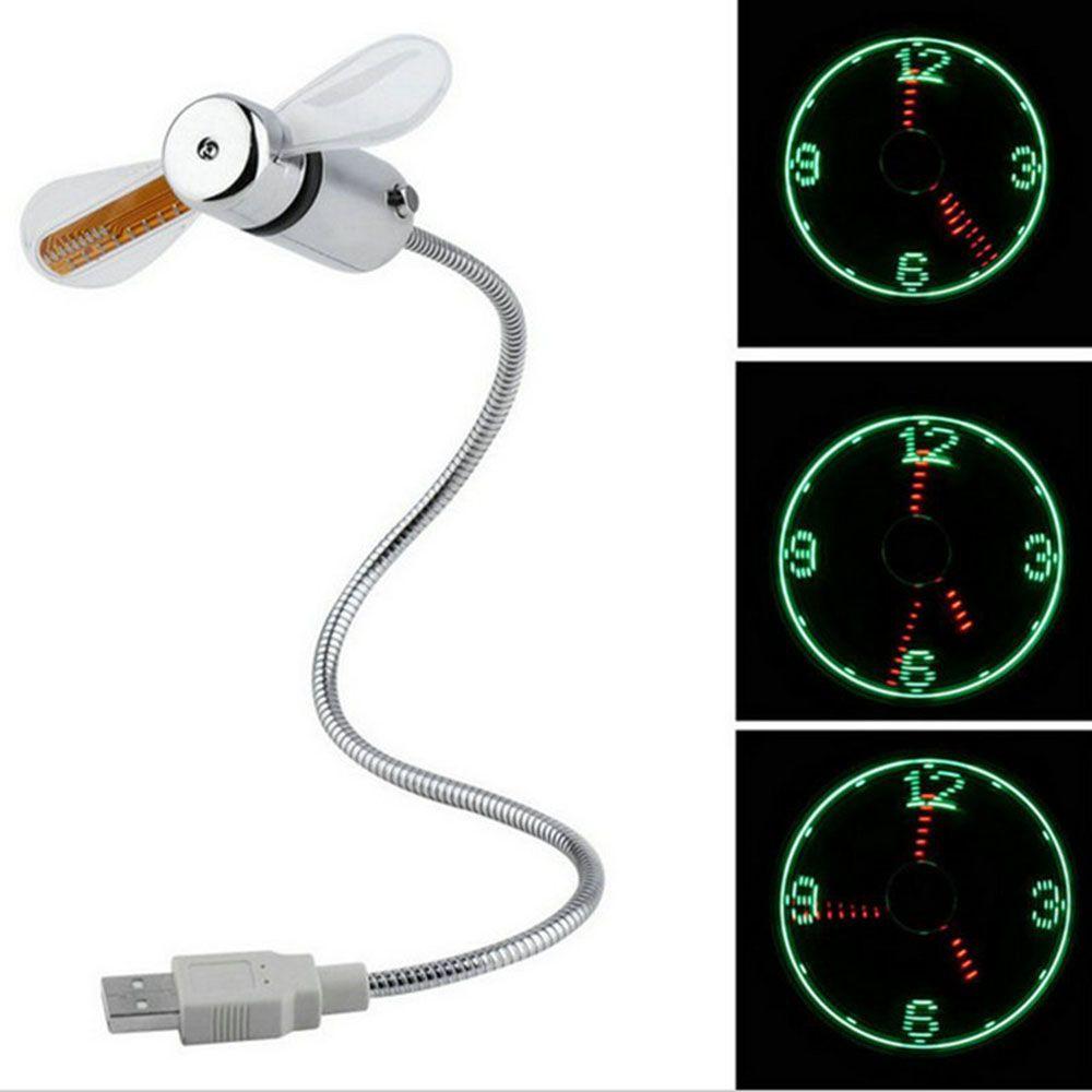 

Office PC Notebook Cool Gadget with LED Light USB Clock Fan USB Time LED Fan Clock Time Display