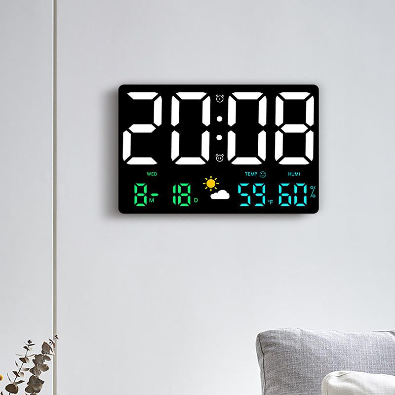 Large Screen Multi-Functional Weather Clock with Barometric Pressure, Temperature, and Humidity Sensor