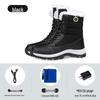 Rechargeable Electric Heated Wool Snow Boots for Women - Warm Cotton Shoes with Heating Insoles.