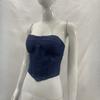 European and American summer temperament strapless waist cinching sexy lace up vest