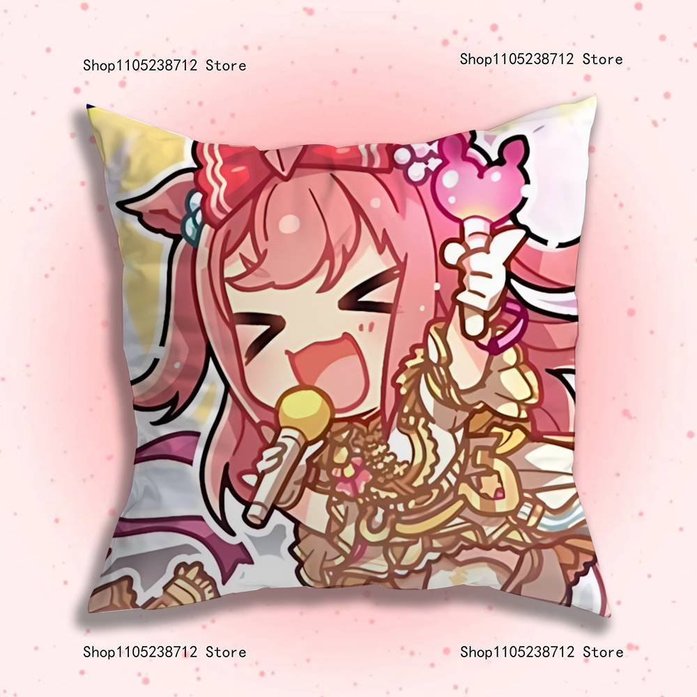 Haru Urara U-Umamusume Anime Kissenbezug Staubmilbenfreier Kissenbezug Unsichtbarer Reißverschluss Seidiger Kurzflor Sofakissenbezug