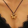 New Korean Fashion Hollow Star Pentagram Flower Pendant Necklace for Women Men Black Rope Chain Choker Y2k Party Jewelry