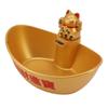 Gold Ingot Solar Energy Lucky Cat Ornament Solar Wealth Welcome Waving Hand Fortune Cat Statue Good