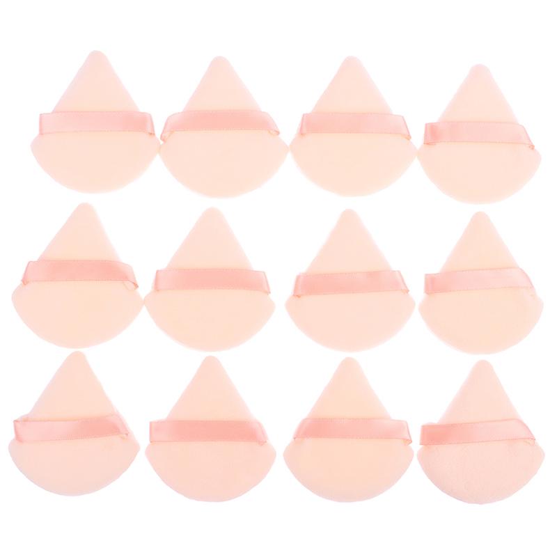 

12 шт. Треугольные бархатные пуховки для пудры, моющиеся мини-пуховки для пальцев, инструменты для макияжа телесный