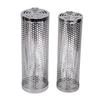 2 Pcs Rolling Grill Basket 304 Stainless Steel BBQ Net Tube Barbecue Cylinder Cage for Vegetable Fish Meat Food Camping