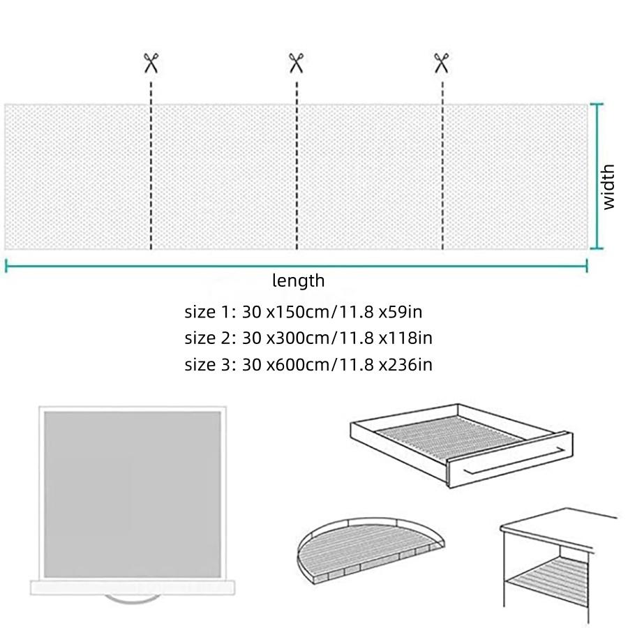 Shelf and Drawer Liner Non-Adhesive Non Slip and Grip Durable Clean Pad Cabinet Liner for Drawers, Shelves, Cabinets, Desks