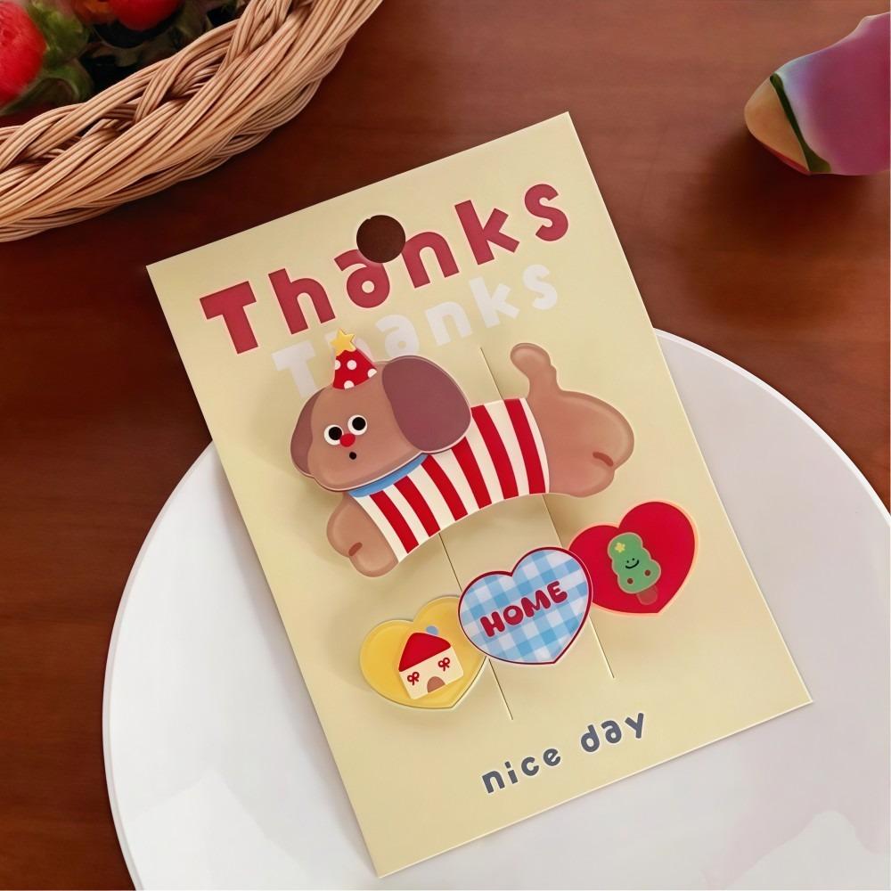 2 Pcs Cartoon Hair Clip Set Acrylic Duckbill Clip Fun Hair Claw Clip  Girl Hair Accessories