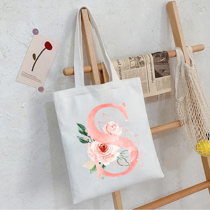 Alphabet Letter A-Z Printed Shoulder Bag Female Casual Student Crossbody Bag Large Capacity