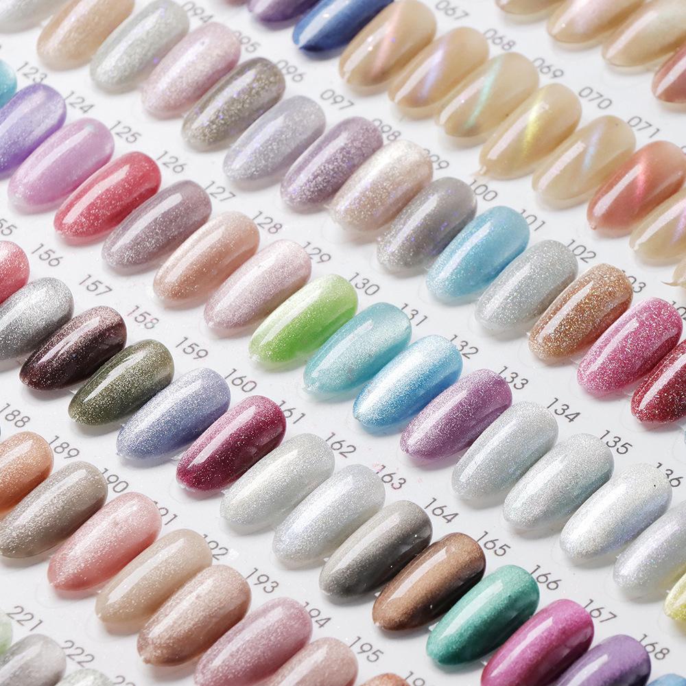 1KG High-End Solid Color Gel Nail Polish Pack with Glitter, Crushed Diamond, and Cat Eye Effects