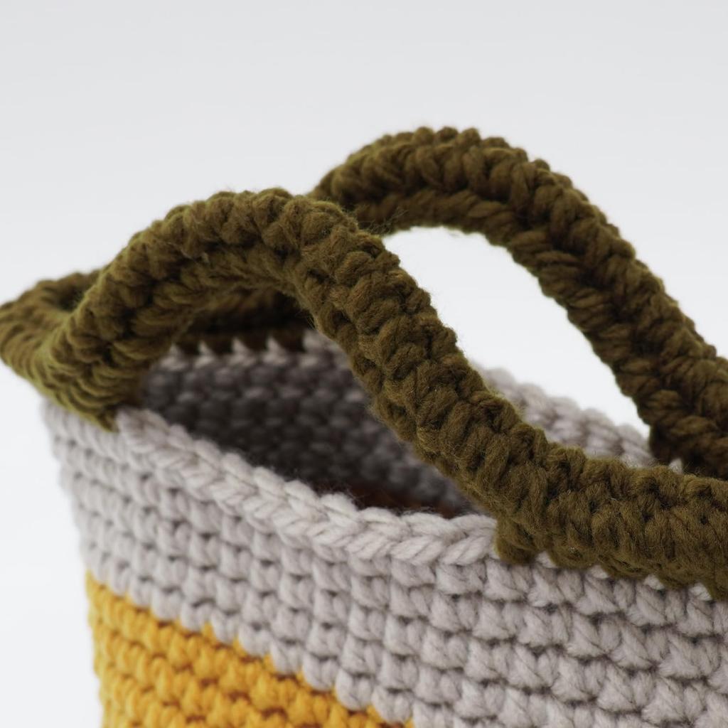 Raw Wool Knitting Kit #BC-5 Single Crochet Market Bag [Video Instructions]