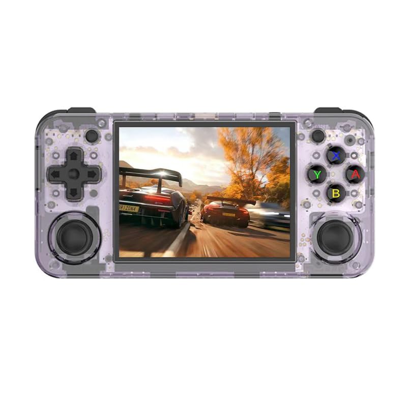 Anbernic RG35XX H Whatsko Handheld Game Console 64GB 3.5-inch IPS OCA Full Screen Purple Transparent