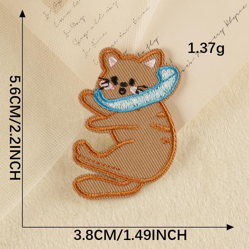 Original Embroidery Label Embroidery Sticker Badge Cartoon Animal Series Clothing Accessories Self-adhesive Patch Cloth Sticker