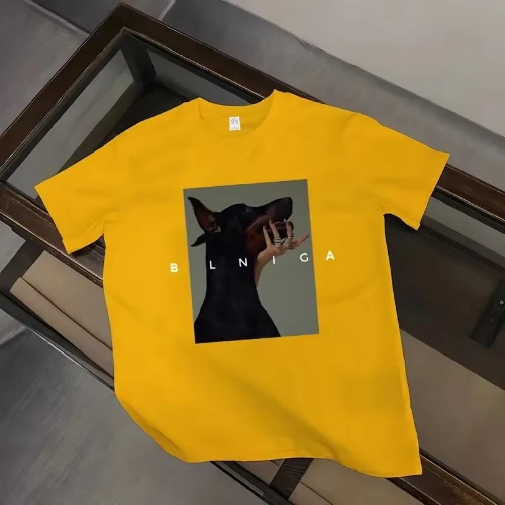 Herrenbekleidung T-Shirt Sommer Groß Harajuku Lauf-T-Shirt Herren Hip Hop Gothic Dobermann Streetwear Sportbekleidung T-Shirt