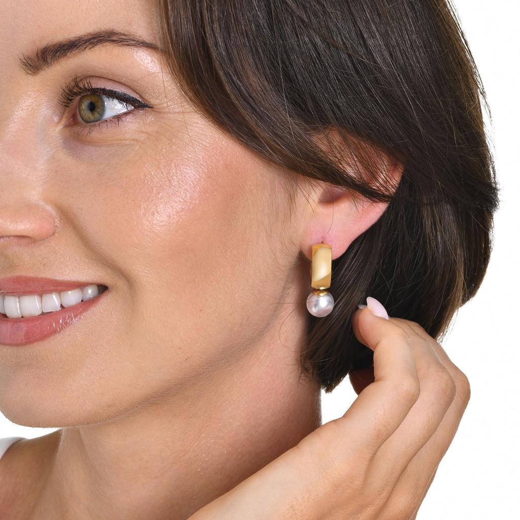 Multi, Earrings Accessories, Stainless Steel Ladies French Retro Imitation Pearl Earrings 18K Gold, Huayuan