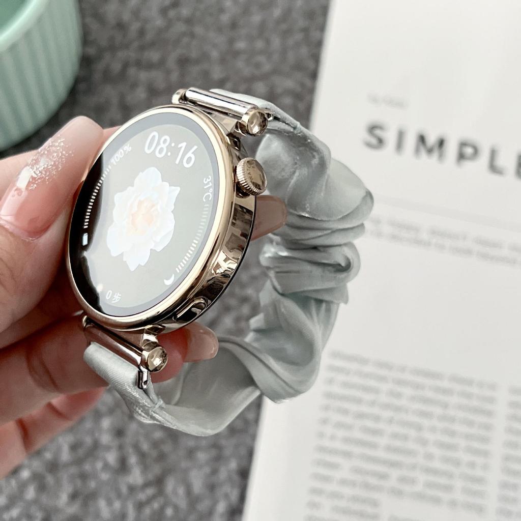 Chiffon Ice Silk Scrunchie Strap for Samsung/Moto/Apple/Huawei 18-22mm Watch