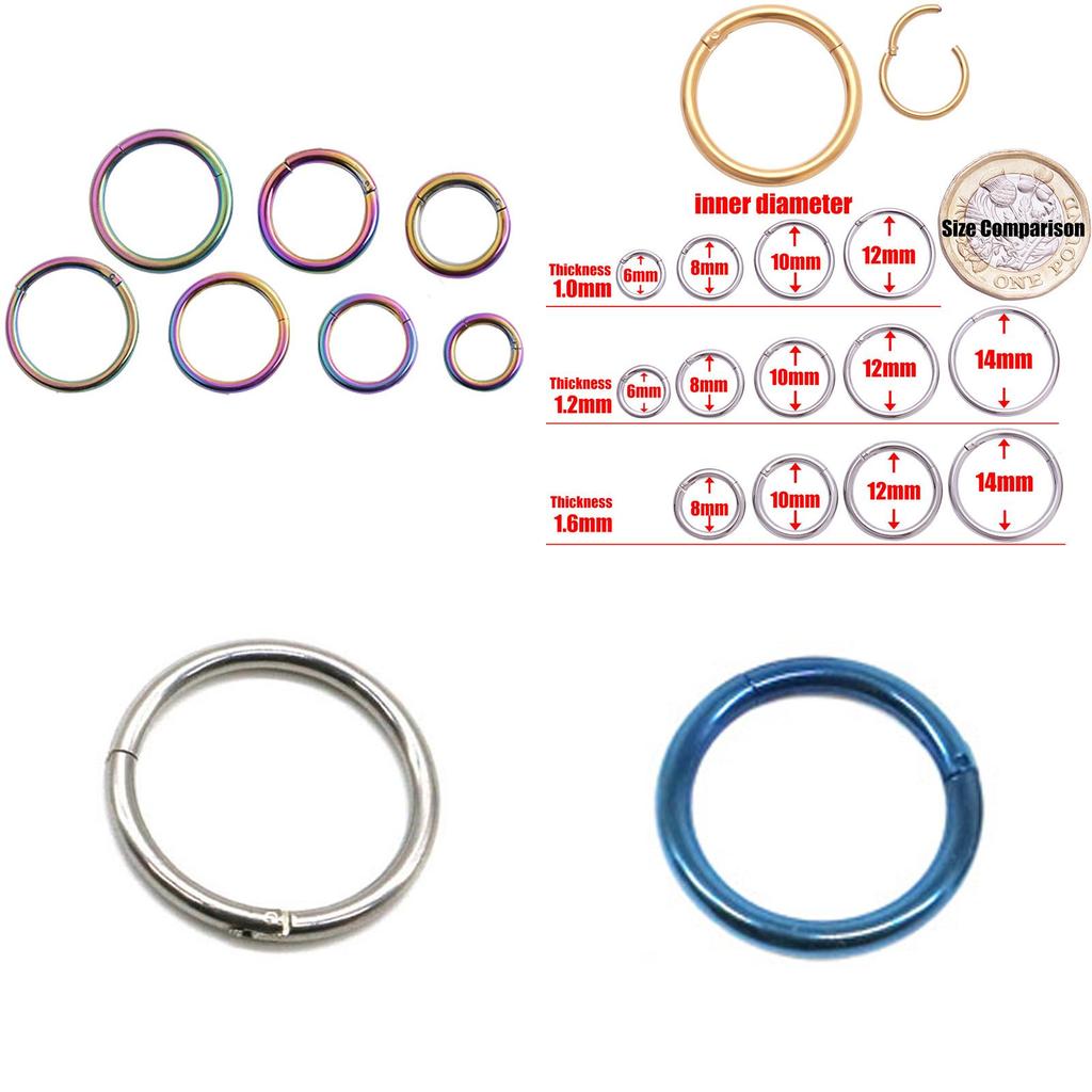 Stunning Steel Nose Ring Septum Clicker With Seamless Appearance And Anti-allergy