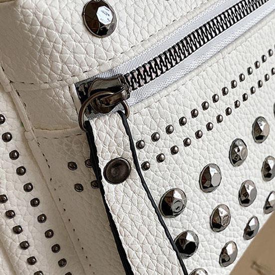 Mädchen-Rucksack, einfarbig, strukturierte Nieten, großes Fassungsvermögen, verstellbarer Schultergurt, vielseitiger Freizeitrucksack