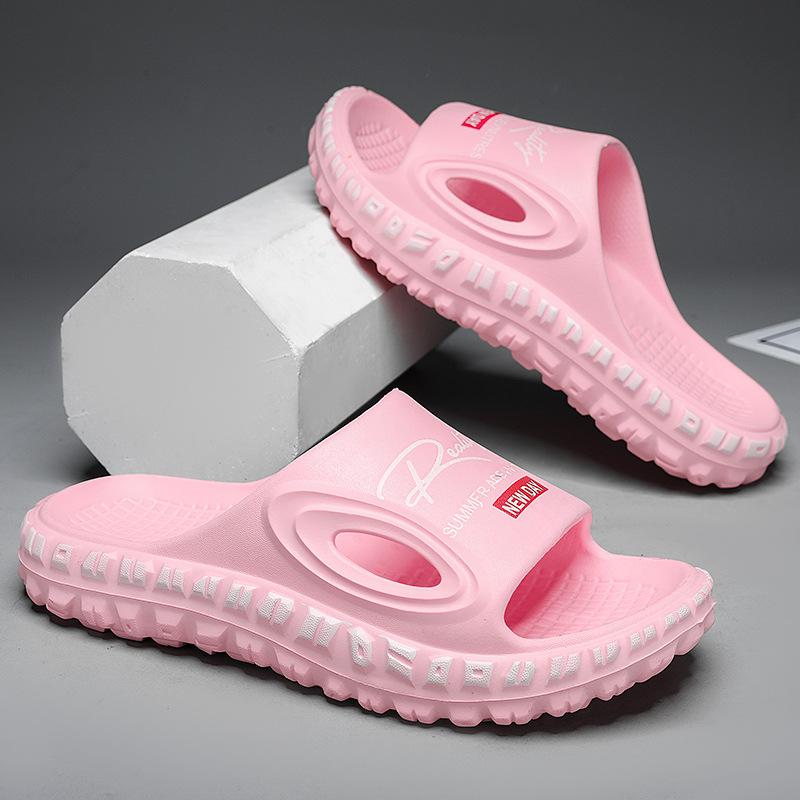 

Весна новая мягкая подошва пара односложные шлепанцы нескользящие и износостойкие повседневные и легкие уличные крутые тапочки 44-45 розовый