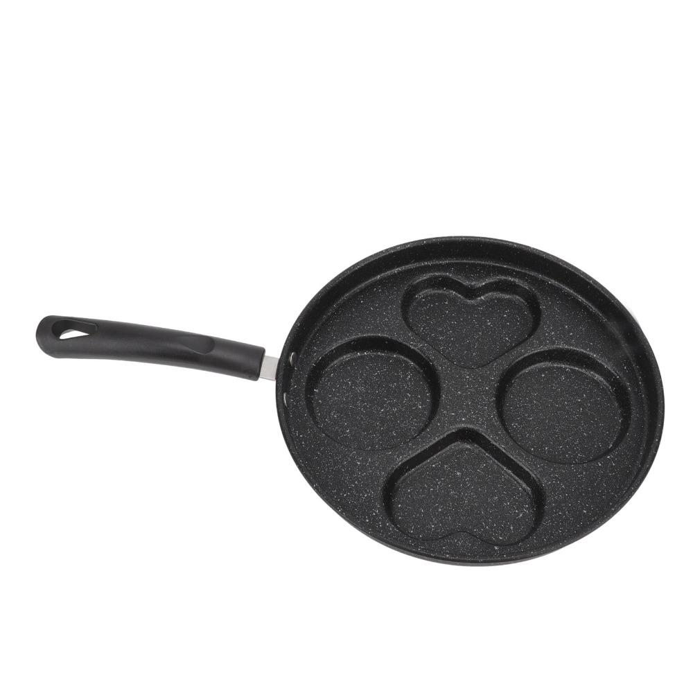 Black Frying Pan Aluminum Alloy Omelette Pan Durable Egg Frying Pan Pancake Bacon Burger
