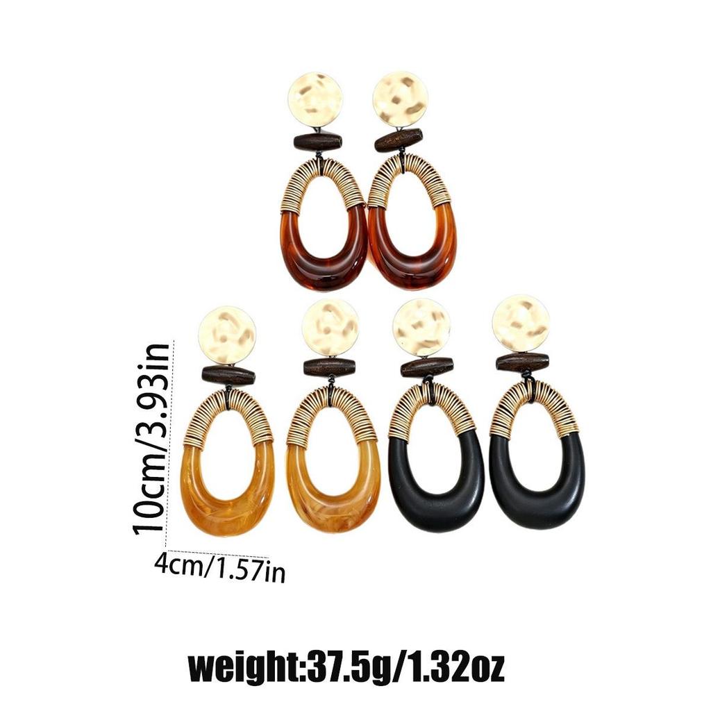Elegant Melard Geometric Oval Dangle & Disc Stud Earrings for Women