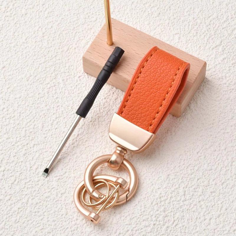 1PC Goat Pattern High-end Keyring New French Car Keychain Hardware Key Holder High Quality Lambskin Leather Keychain