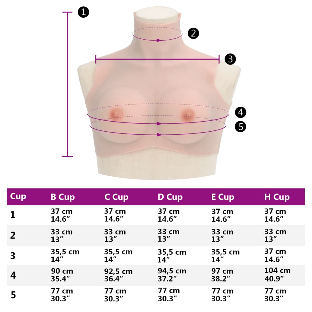 Silicone Breasts for Caucasian Skin Tone Cup Size C