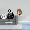 Porcelain Swan Couple Figurines Sculpture with Ornate Resin Photo Frame Elegant Animal Collectible