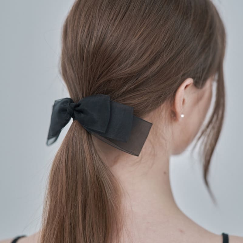 ELLEHAIR Black Ribbon Hair Scrunchie ELSC006