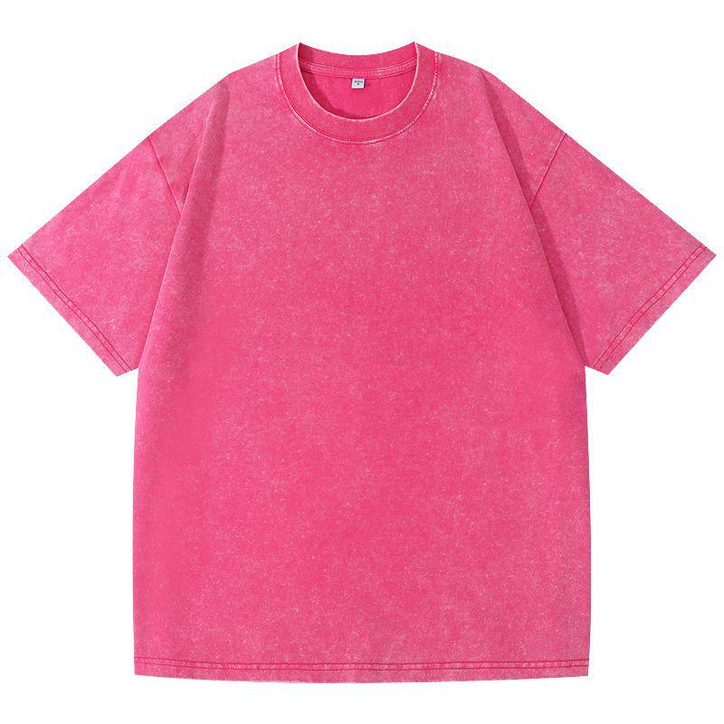 Unisex Vintage Washed Cotton T-Shirt - Loose Fit, Distressed Style