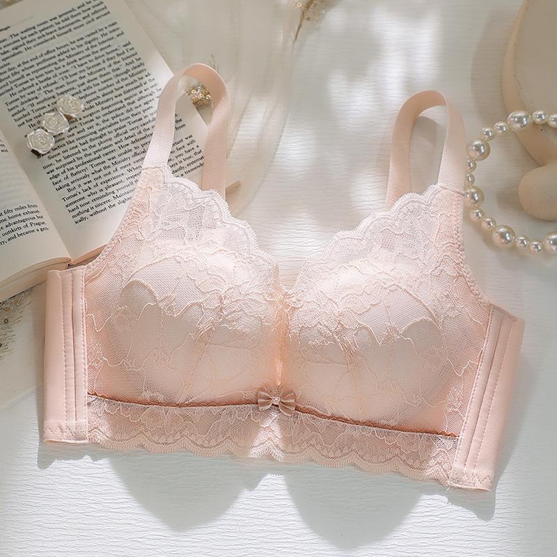 Thin Hole Cup Lace Without Steel Ring Bra Gathering Medium and Thick Cup Closing Breast Adjustment Type