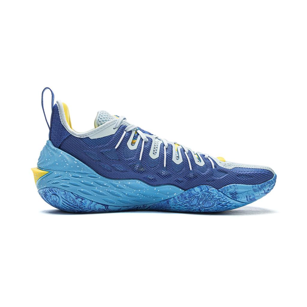 Li Ning Buckets Dämpfung Rutschfest Atmungsaktiv Niedrig geschnittene Basketballschuhe Herren Blau ABAV051-10