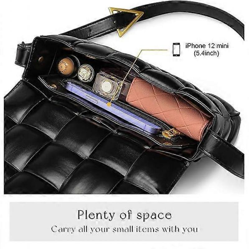 Woven Padded Cassette Crossbody Trend Shoulder Bag Clutch Bag Squ