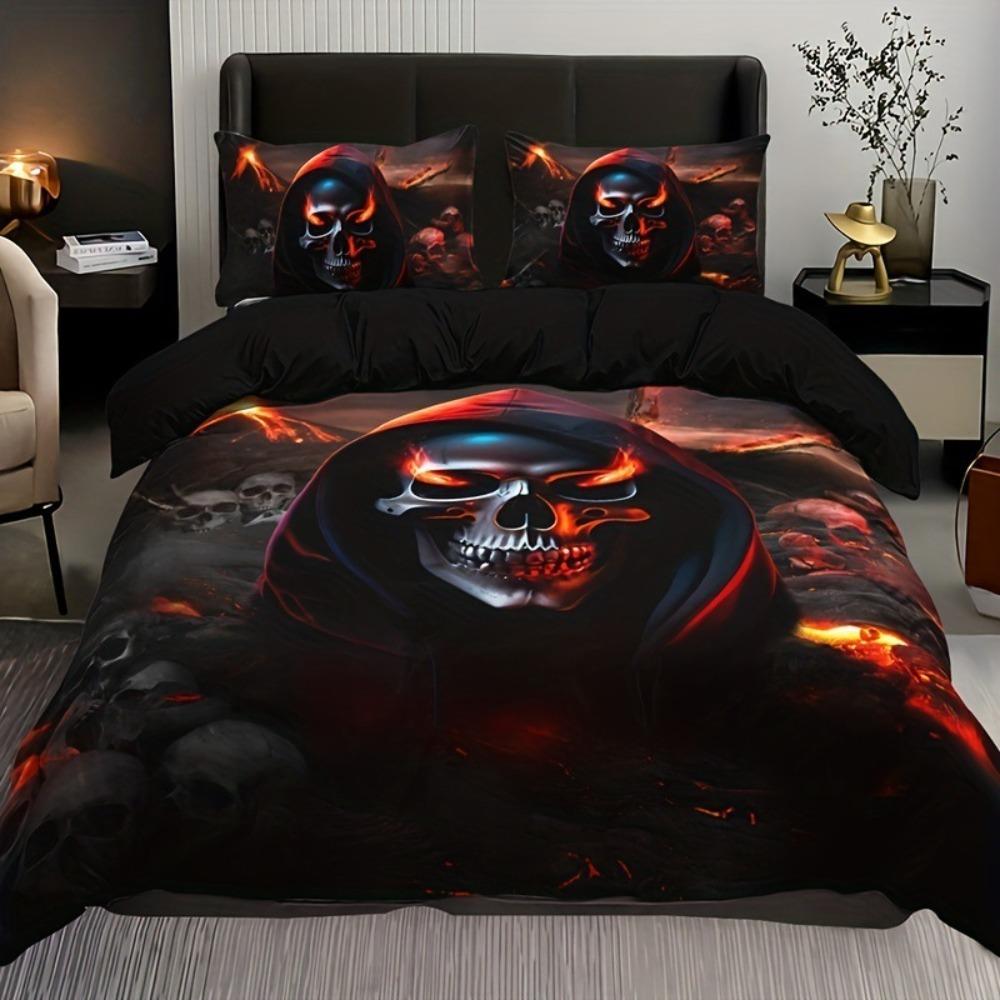 

Dream Flame Skeleton Duvet Cover pillowcase Bedroom Decoration Children Gift adult Single Double bed Large SizeZip Duvet Cover 90x200cm